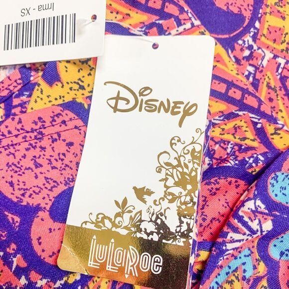 Lularoe IRMA Disney Women Extra Small NEW Minnie Mouse Colorful High Low Hem NWT - Picture 9 of 12